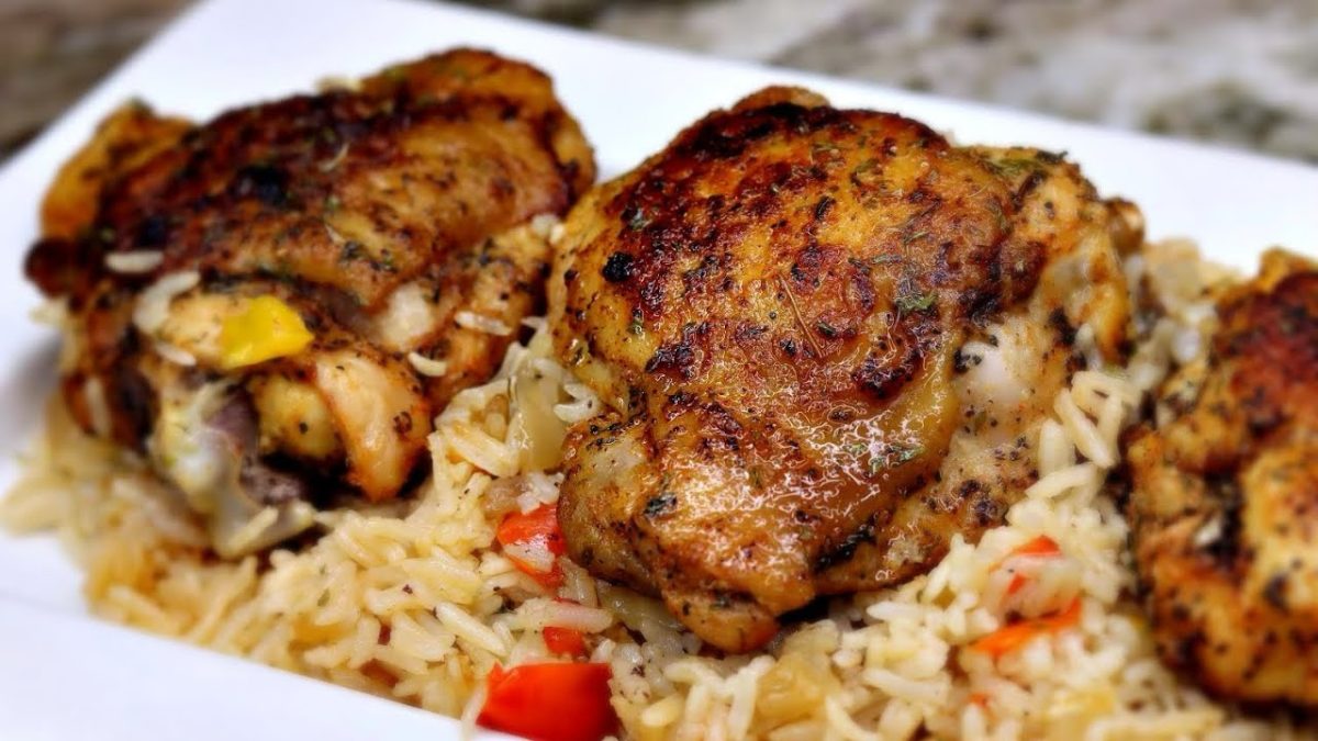 Oven Baked Chicken and Rice| One Pan Dinner