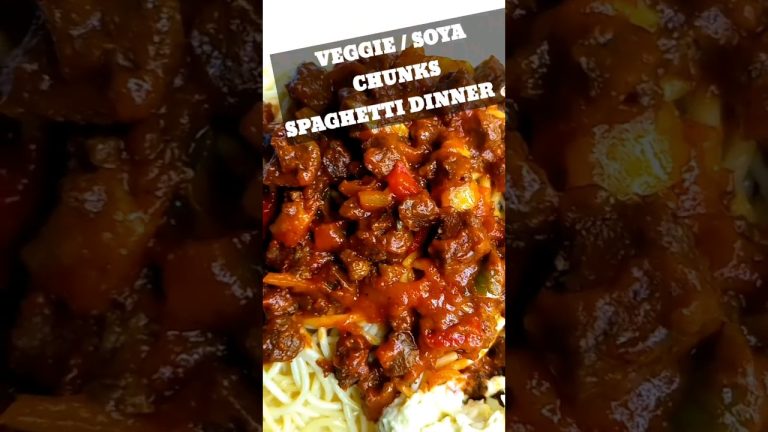 Easy Recipe Soya Chunks Veggie Spaghetti 🍝 #shorts #cooking #vegetarian