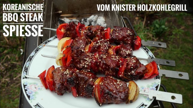 #631: Koreanische BBQ Steak-Spieße vom Knister Holzkohlegrill