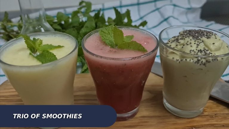 Healthy trio smoothies | 3 healthy smoothies recipes |how to make smoothies || cooking side