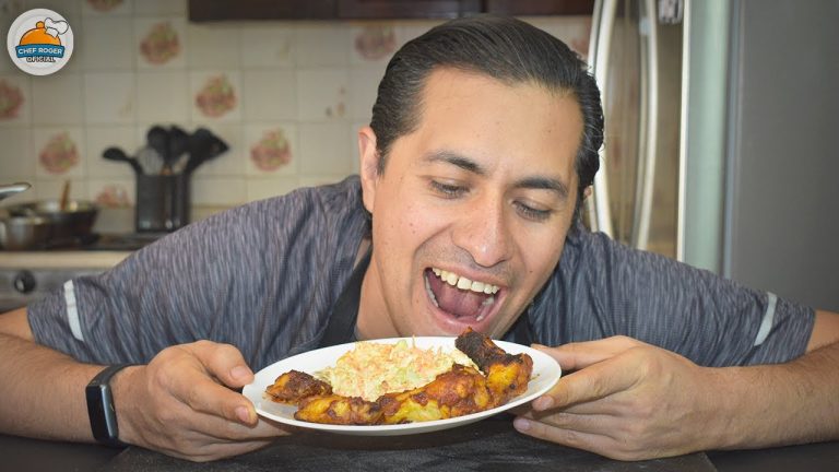 comida completa con alitas BBQ casera y su ensalada, sin gastar dinero