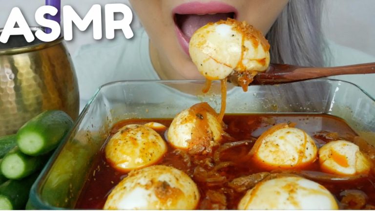 ASMR Seafood SOFT Boil Eggs with Recipe * Talking Eating Sounds | N.E ASMR