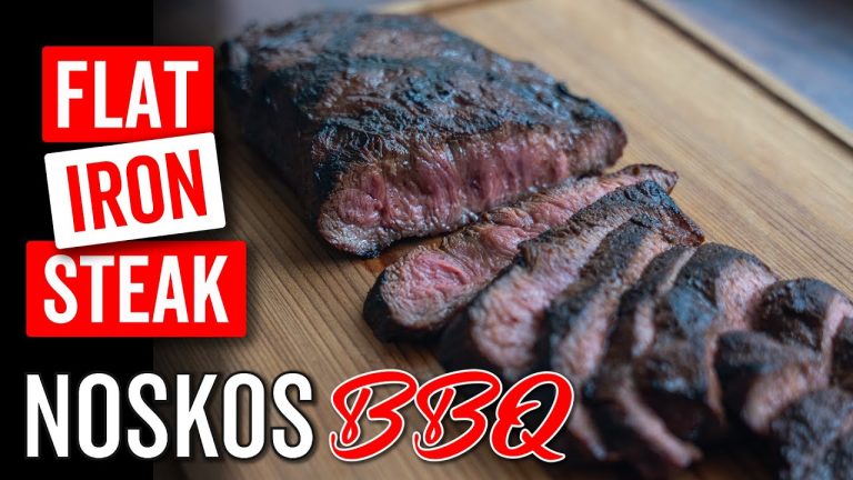 Flat Iron Steak, gegrilde sukade in een cola-ketjap marinade van de BBQ.