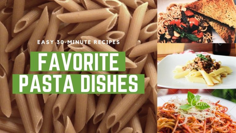 3 Classic Pasta Recipes, Spaghetti Carbonara, Creamy Mushroom Fettuccine Alfredo, Tomato Basil Penne
