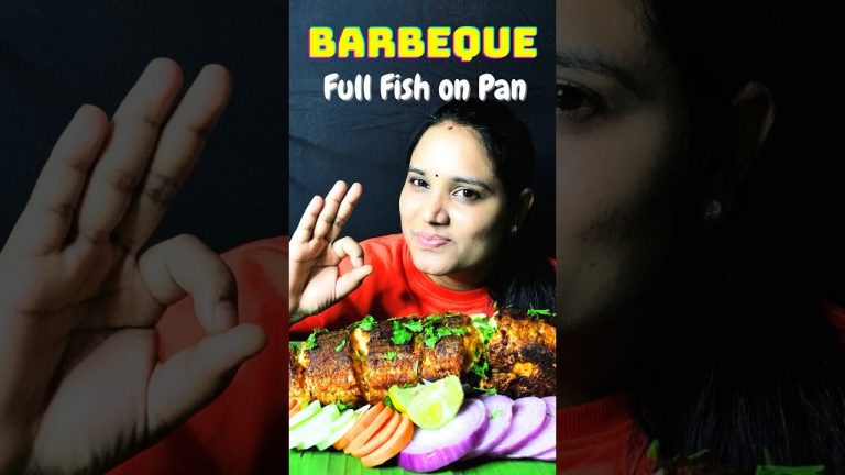 BBQ fish on pan ASMR #shorts #barbeque #fish