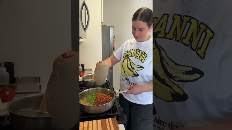 fried mortadella pasta and peas