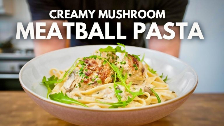 Easy Creamy Chicken Meatball Pasta Recipe