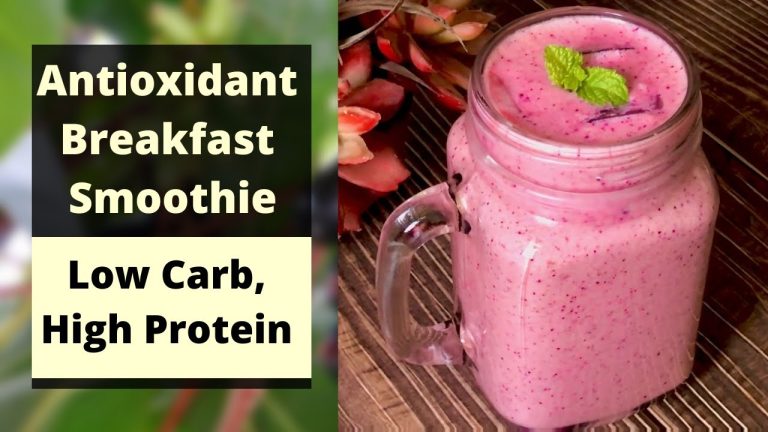 Antioxidant Breakfast Smoothie Recipe | Healthy Low Carb High Protein Drink for Weight Loss | Hindi