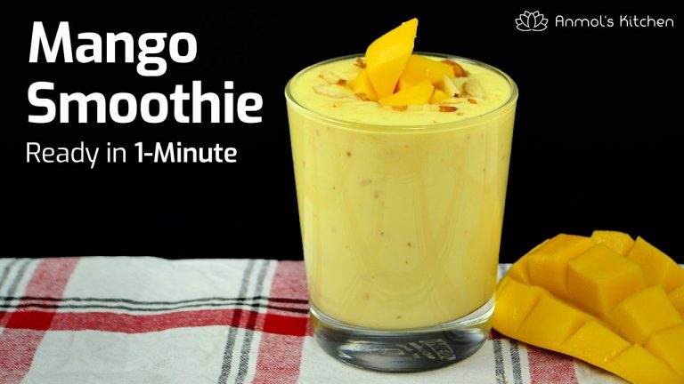 MANGO SMOOTHIE Recipe | Healthy Smoothie Ready in 1-Minute | Refreshing Mango Drink | AnmolsKitchen
