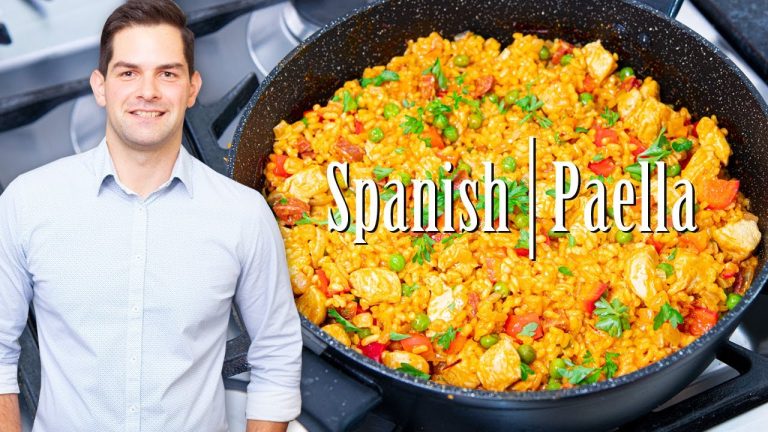 Paella Recipe Seafood + Chicken & Prawns – Easy Prep & SUPER Tasty #Ad
