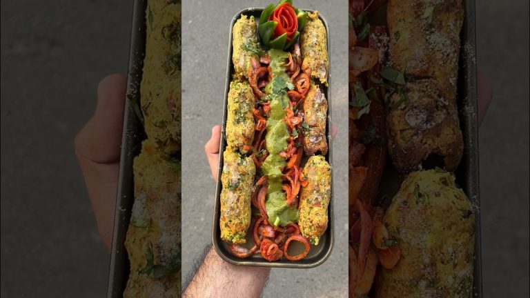 Veg Seekh Kebab Making || Indian Street Food ❤️ #shorts #foodvideo #seekhkabab