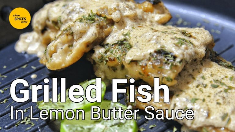 Grilled Fish in Lemon Butter Sauce | Continental Recipe | Quick Easy Recipe | Seafood Recipe