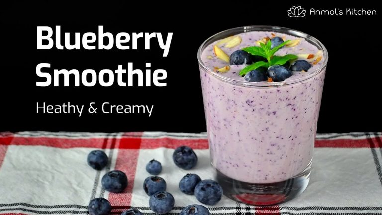 BLUEBERRY SMOOTHIE Recipe | Quick Breakfast Smoothie | Healthy Drink For Weight Loss | AnmolsKitchen