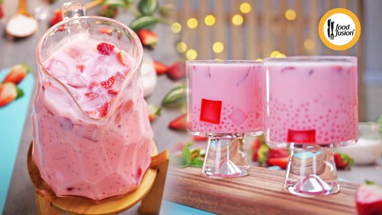 Strawberry Sago Sharbat – Refreshing Iftar Drink Recipe by Food Fusion