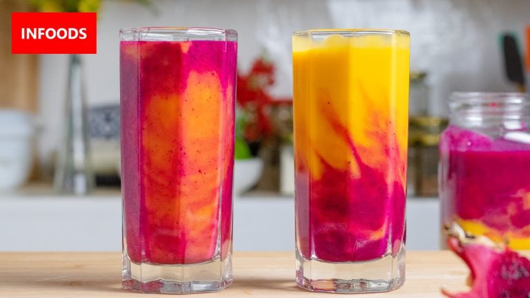Dragon Fruit Mango and Dates Smoothie Recipe | Tropical Smoothie Idea | Infoods