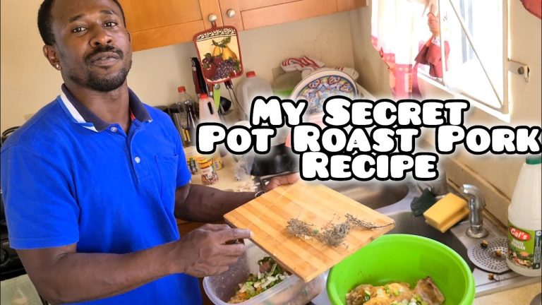 My Secret Pot Roast Pork Cooking Recipe | Rice and Peas | Jamaican Style