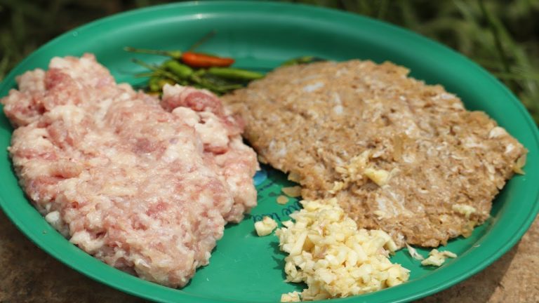 PRAHOK – MINCED PORK RECIPE!! Fry Minced Pork With Prahok, Cooking Skill In village At rural Area