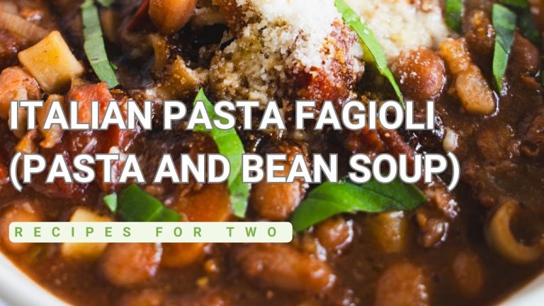 Authentic Pasta Fagioli Recipe with pancetta, a pasta and bean soup@ourtable4212