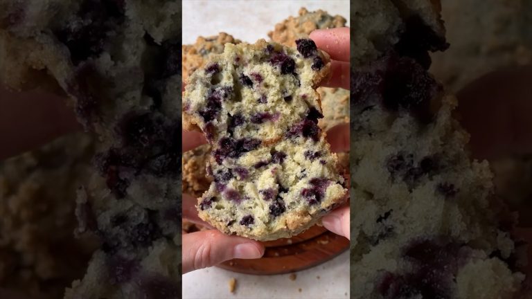 Recipe: ambitiouskitchen.com/blueberry-muffins