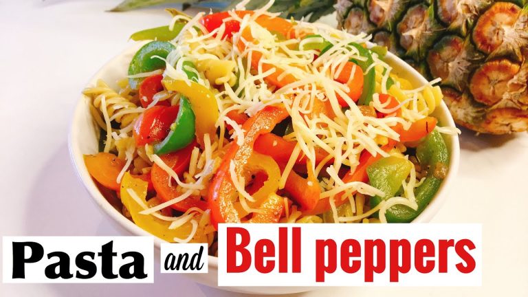 Pasta and bell peppers recipe – Quick Pasta recipe ( 10 minutes meal preparation) Meatless recipe