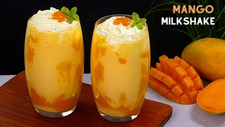 Super Yummy Mango Milkshake, Summer Drinks recipe by Tiffin Box | Fresh Mango shake, mango smoothie