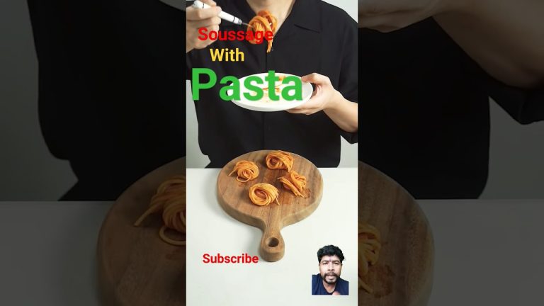 soussage with pasta 🍝😋👌 #satisfying #sausage #recipe #cooking #pastarecipe #shorts