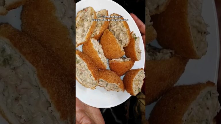 Alfredo Chicken Bread Pockets Ramzan Special Recipe 😋#shorts #foodshorts #cookingvideo #ramadan2024