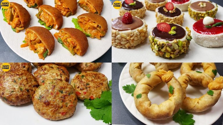 5 Easy Snacks Recipes For Iftar by Aqsa's Cuisine, Chicken Cheese Kabab & Roll, Fish Pakora, Dessert