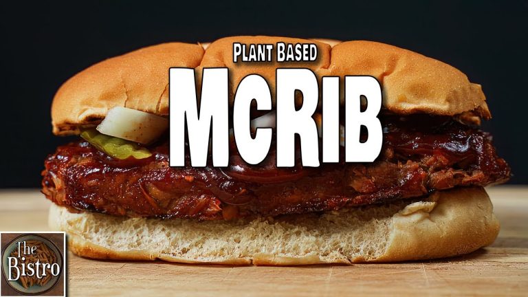 Plant Based McRib Sandwich – with HOMEMADE BBQ Sauce!