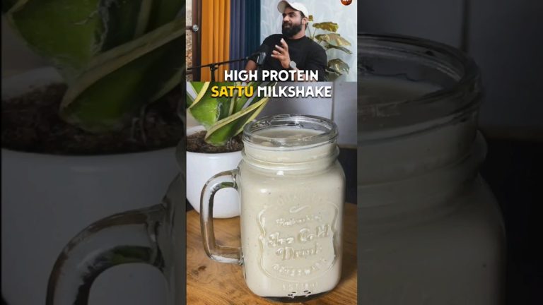 MUST try High PROTEIN SATTU MilkShake by Fitness Coach NITESH SONI #healthy #shortsfeed #trending