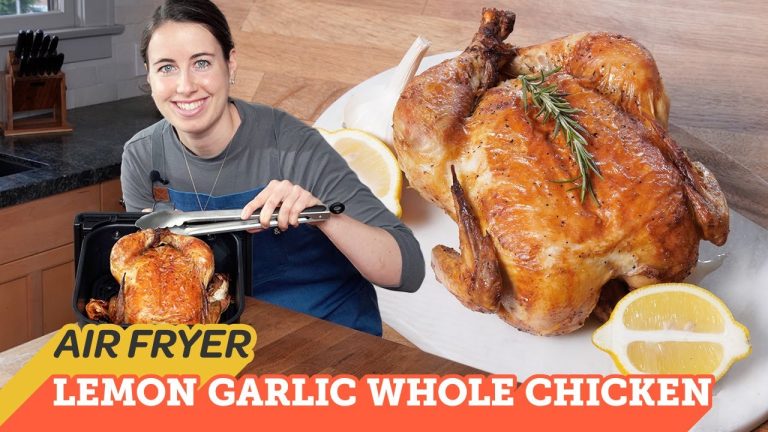 Air Fryer Lemon Garlic Whole Chicken Recipe | Cooking with Cosori