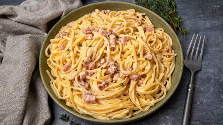 Cream Cheese Pasta with Bacon