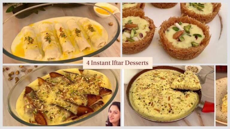 4 Easy & Instant Iftar Desserts | Ramadan Special Dessert Recipe | Dessert Recipes For Iftar | Iftar