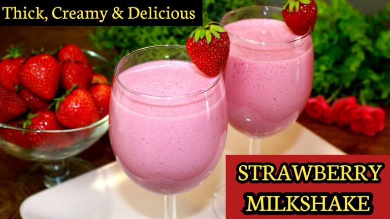 Strawberry Milkshake | Strawberry Shake Without Ice Cream | Strawberry Smoothie | Milkshake Recipe