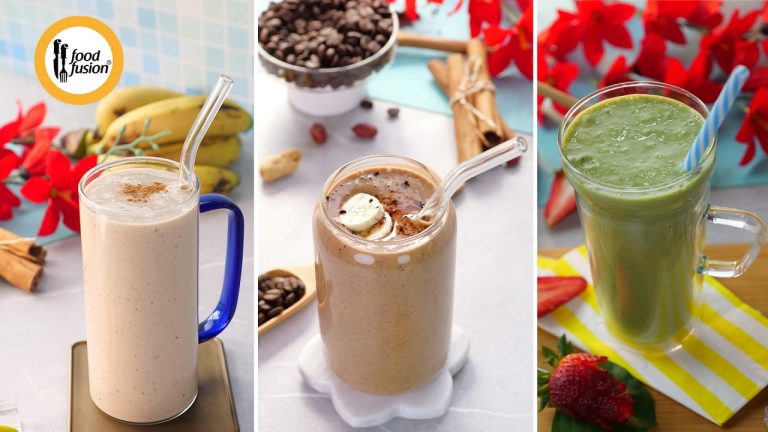 3 Smoothies: Coffee, Superfood, Apple Recipes by Food Fusion