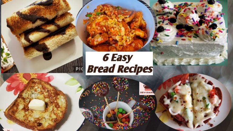 6 Easy  Homemade Bread recipes |Bread Cake | Bread Pizza |French Toast| Banana Bread Rolls