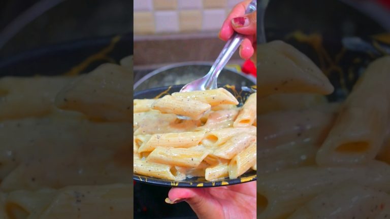 Cheesey white sauce pasta recipe 😋😍 #shorts #youtubeshorts #viral #shortsfeed #shortvideo #trending