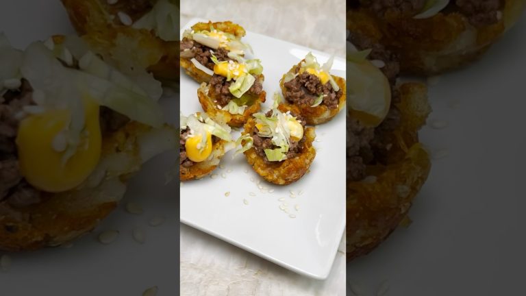 Mini tater tot cheeseburger bowls #food #cheeseburger  #beef