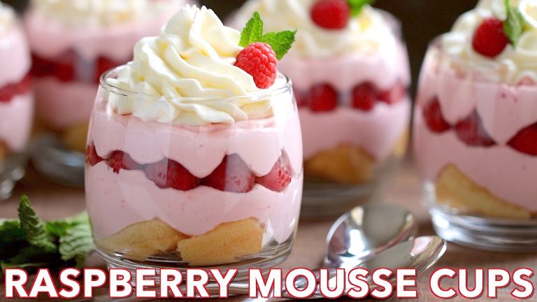 Dessert: Raspberry Mousse Cups – Natasha's Kitchen