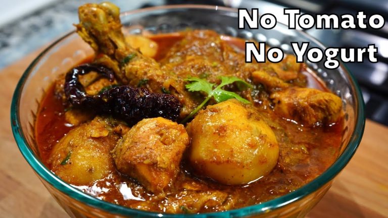 GARLICKY CHICKEN CURRY WITHOUT TOMATO & YOGURT | Chicken Curry Recipe