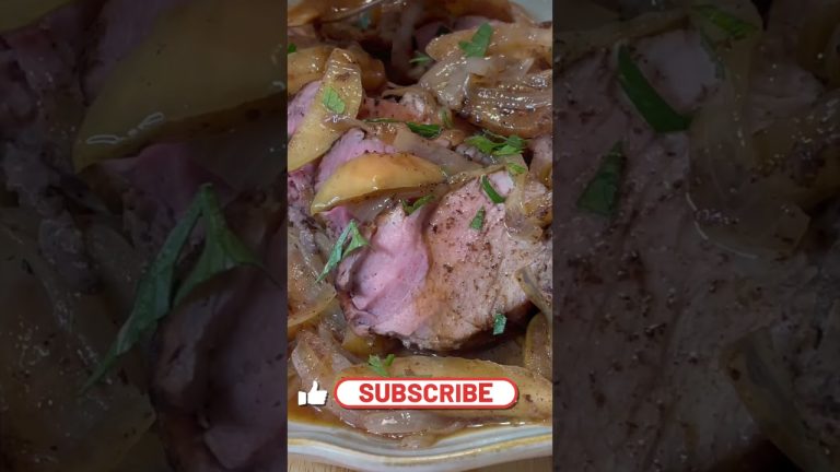 Pork Tenderloin with Apples and Onion Recipe  #cookingshorts #recipeshorts