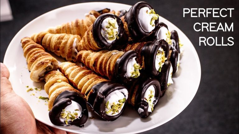 Cream Roll Recipe – Bakery Style No Egg Puff Pastry Recipes – CookingShooking