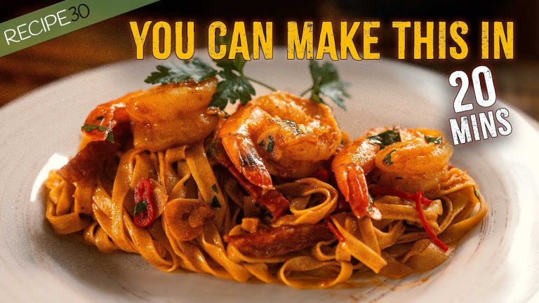 20 mins – Shrimp and Salami Pasta – Mediterranean Fusion