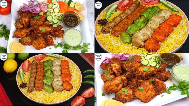 Party Platter / BBQ Platter, 2 Perfect Dinner Recipes, Seekh Kabab Recipe, Malai Boti, Chicken Tikka