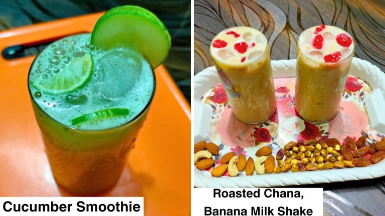 Beat the Heat: Cucumber Smoothie & Roasted Chana Banana Milkshake Summer Drink Ideas @niharskitchen