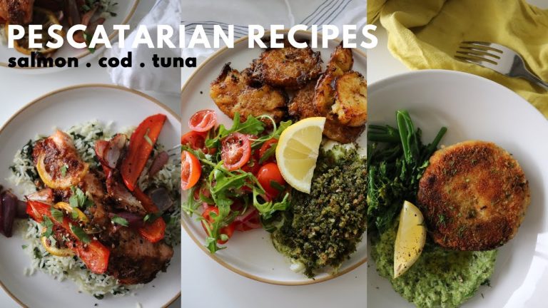 FISH {PESCATARIAN} RECIPES – salmon tray bake + tuna fish cakes + more…