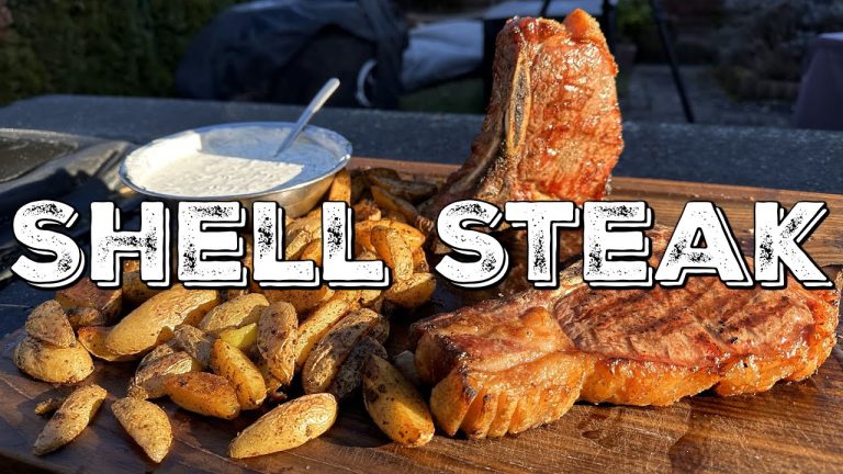 SHELL STEAKS mit Grillkartoffeln und Dip