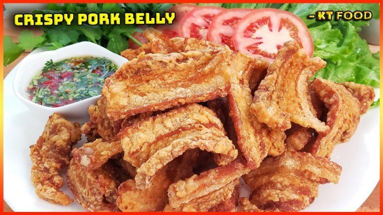 Crispy Pork Belly Recipe – Super Crunchy – Delicious Snack and Rolls – ENGLISH CAPTION