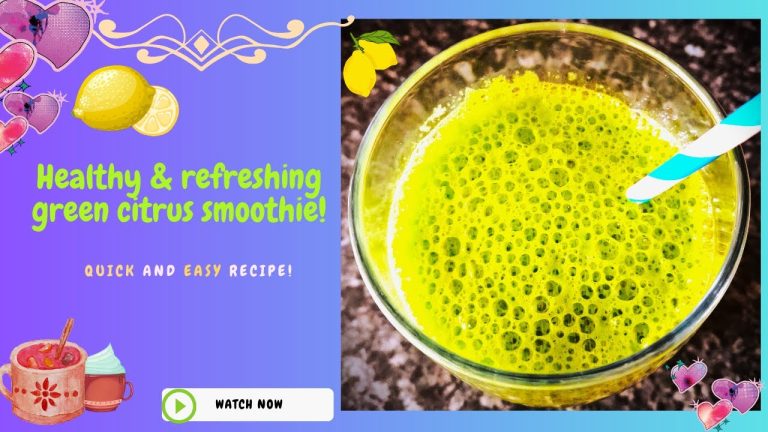 Healthy & refreshing green citrus smoothie. Quick and easy recipe!