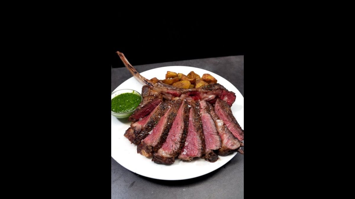 Beef Tomahawk Steak 🥩🥔🌿 #shorts #asmr #recipe #giallozafferanolovesitaly